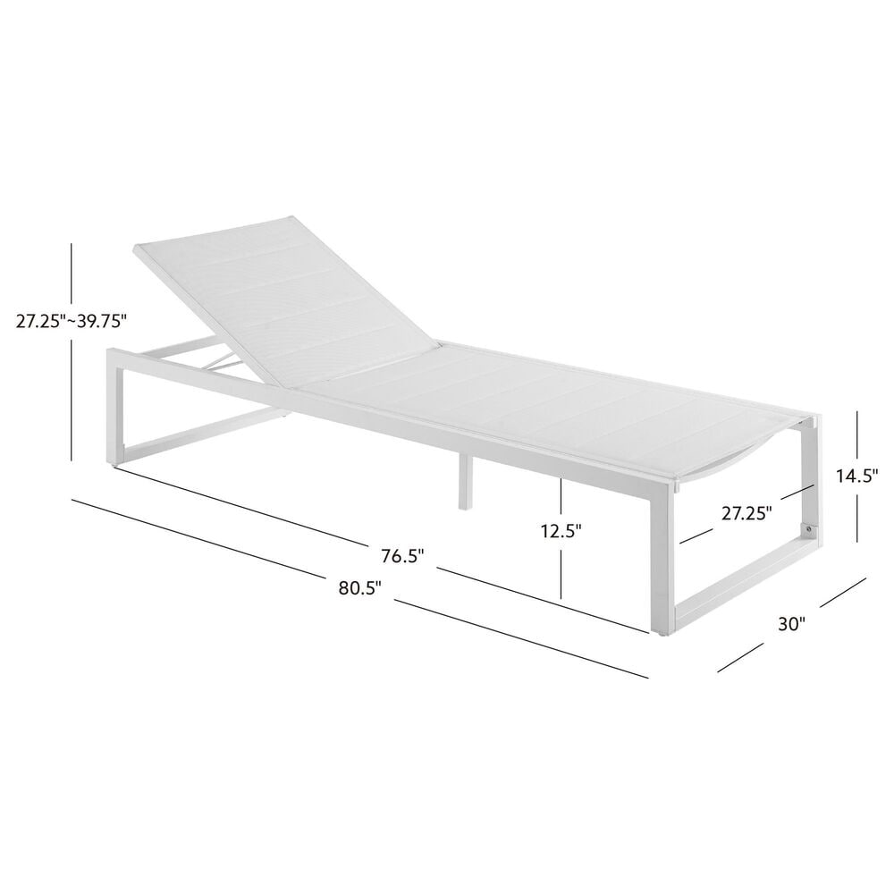 Linon Home Decor Holland Patio Chaise Lounge in White, , large