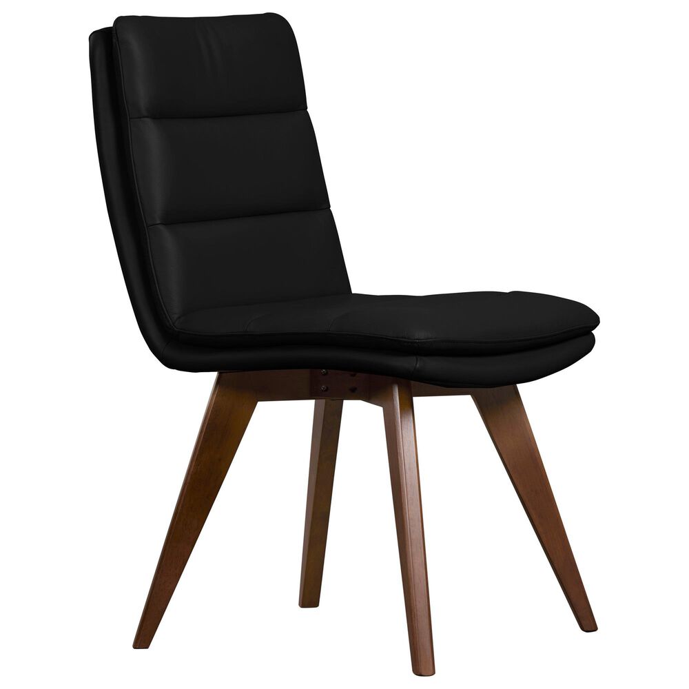 Porter Design Castor Dining Side Chair in Brown Top Grain Leather, , large