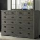 Hawthorne Furniture Oak Park 12 Drawer Dresser in Pewter, , large