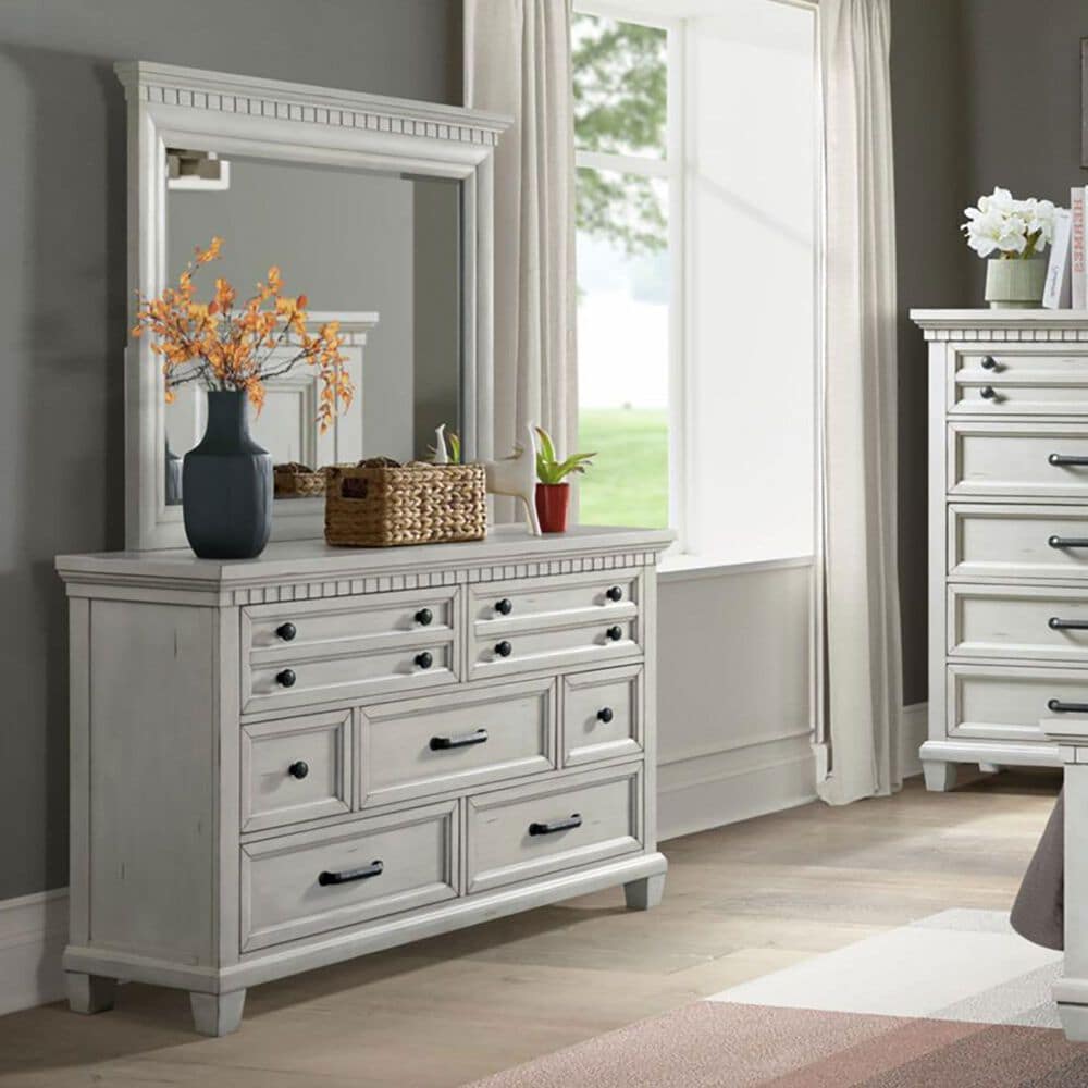 Mayberry Hill McCoy Dresser Mirror in Antique White, , large