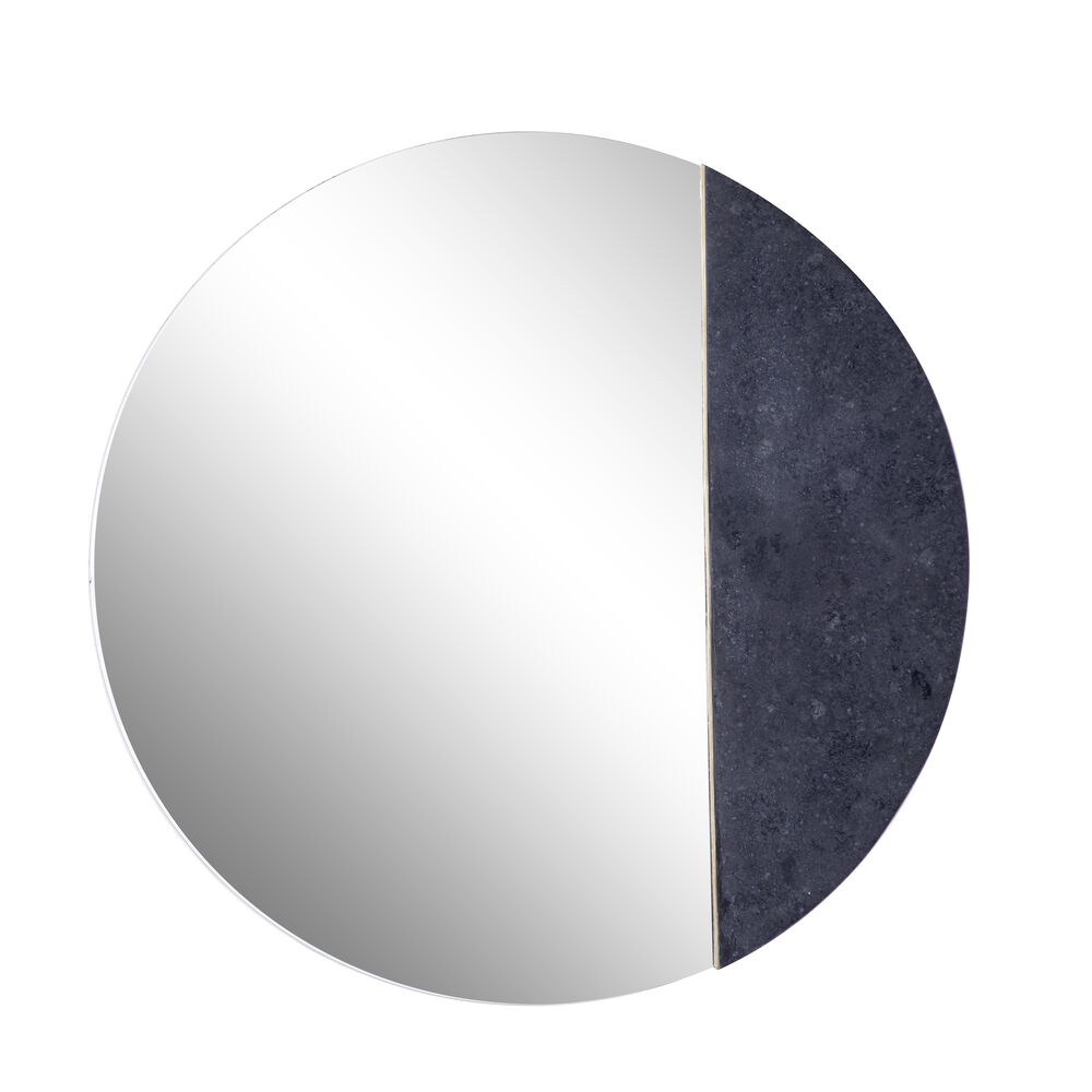 Maple and Jade 25" Contemporary Glass Wall Mirror Black, , large