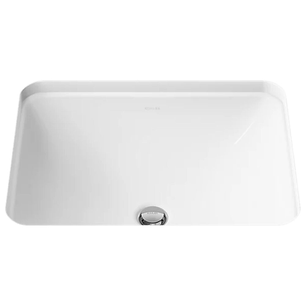 Kohler Caxton Rectangular Undermount Bathroom Sink in White, , large