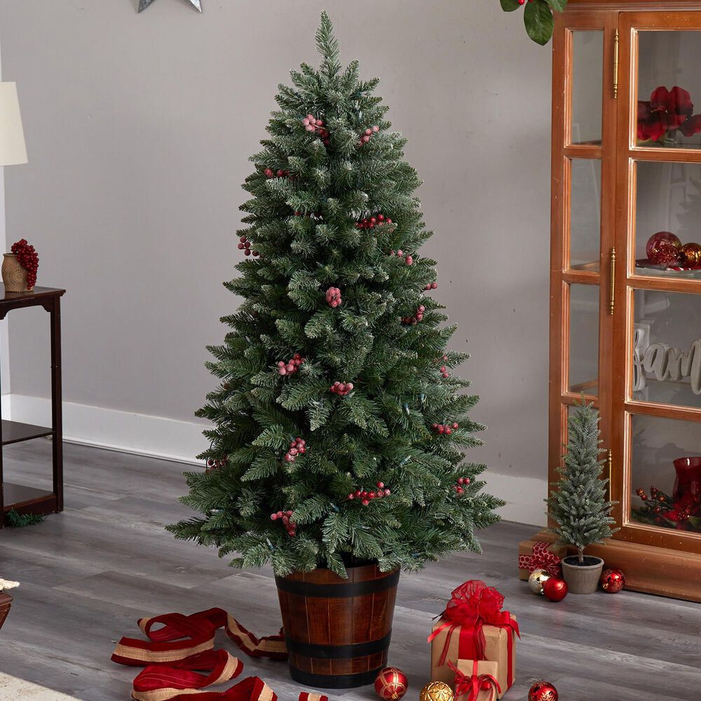 Nearly Natural Inc 5' Frosted Colorado Aspen Christmas Tree with 200