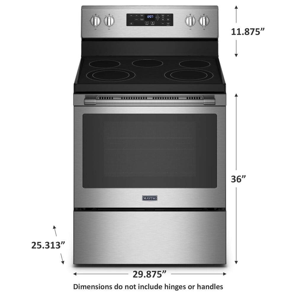 Maytag 5.3 Cu. Ft. Electric Range with Fan Convection in Fingerprint Resistant Stainless Steel, , large