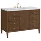 James Martin Vanities Myrrin 48" Vanity in Mid-Century Walnut with 3 cm Arctic Fall Solid Surface Top, , large