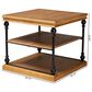 Baxton Studio Sebastian End Table in Oak Brown and Black, , large