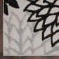 Nourison Aloha Floral 9"6" x 13" Black and White Indoor/Outdoor Area Rug, , large