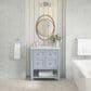 James Martin Vanities Breckenridge 30" Single Bathroom Vanity in Serenity Blue with 3 cm Lime Delight Quartz Top and Rectangular Sink, , large