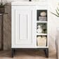 James Martin Vanities Alicante 24" Single Bathroom Vanity in Glossy White and Matte Black with 5 cm White Glossy Resin Top and Rectangular Sink, , large