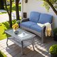 HOMLUX 2-Piece Patio Loveseat and Coffee Table Set in Denim Blue, , large