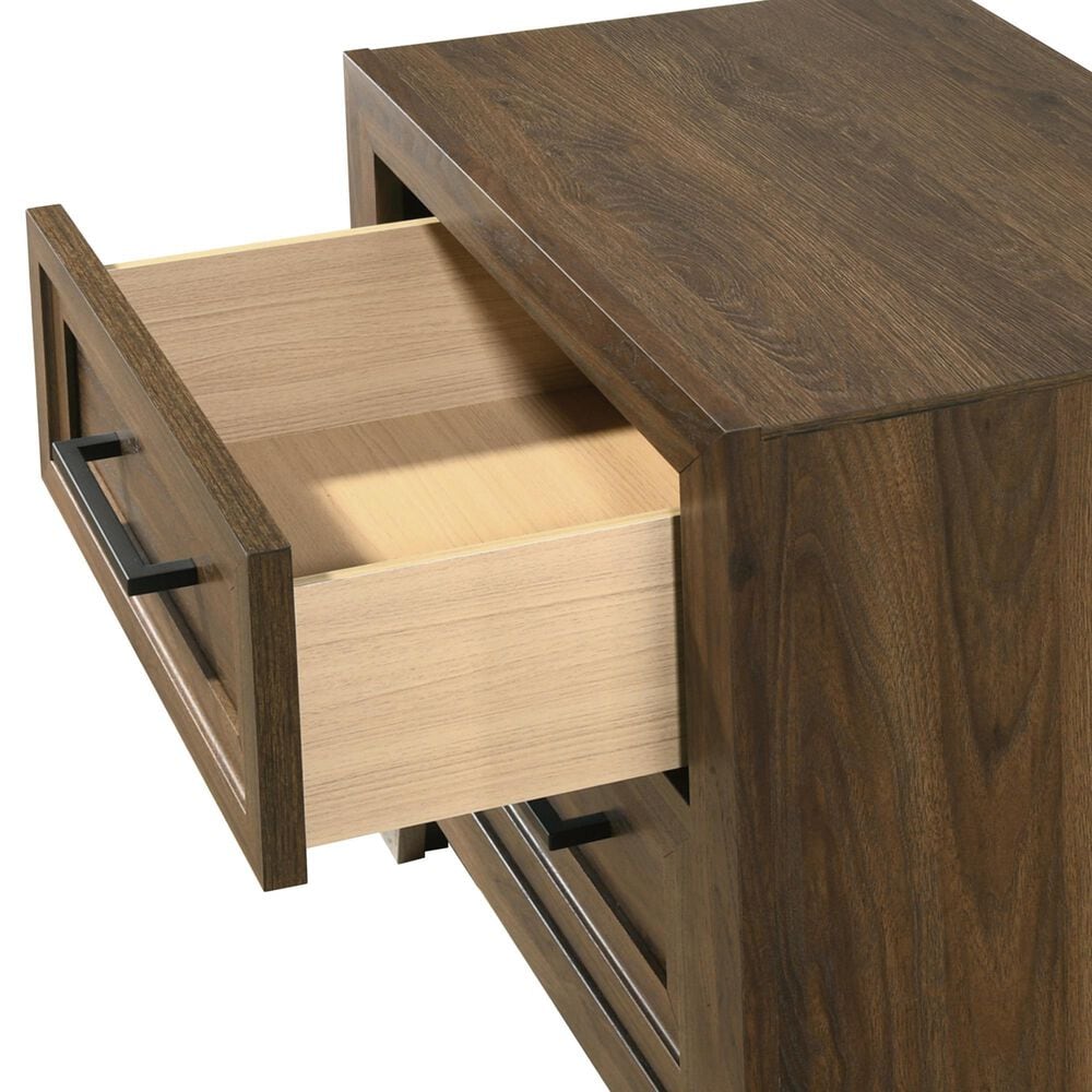 Crown Mark Lorraine 2 Drawer Nightstand in Medium Brown, , large