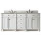 James Martin Vanities Bristol 72" Double Bathroom Vanity in Bright White with 3 cm Eternal Jasmine Pearl Quartz Top and Rectangular Sinks, , large
