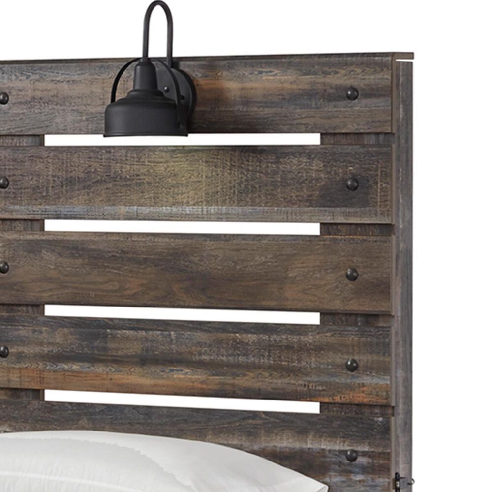 Ashley Drystan Full Panel Bed in Rustic Brown with USB Ports, , large