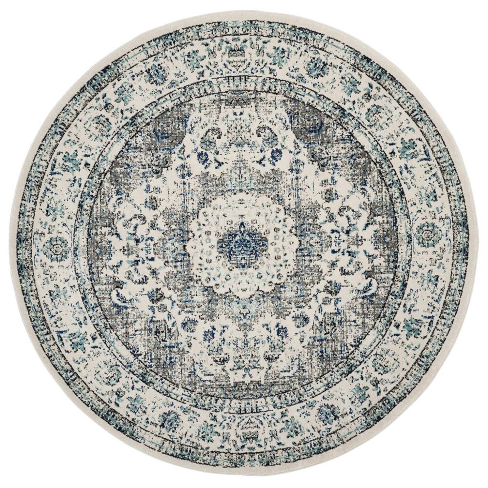 Safavieh Evoke EVK220D 4" Round Grey and Ivory Area Rug, , large