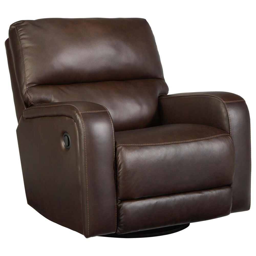 Ashley Emberla Swivel Glider Recliner in Coffee, , large