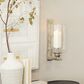 Maple and Jade 16" Single Indoor/Outdoor Wall Mount Candle Holder in Polished Silver and Clear, , large