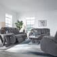 Ashley Observation Power Reclining Sofa with Drop Down Table in Steel Velvet, , large