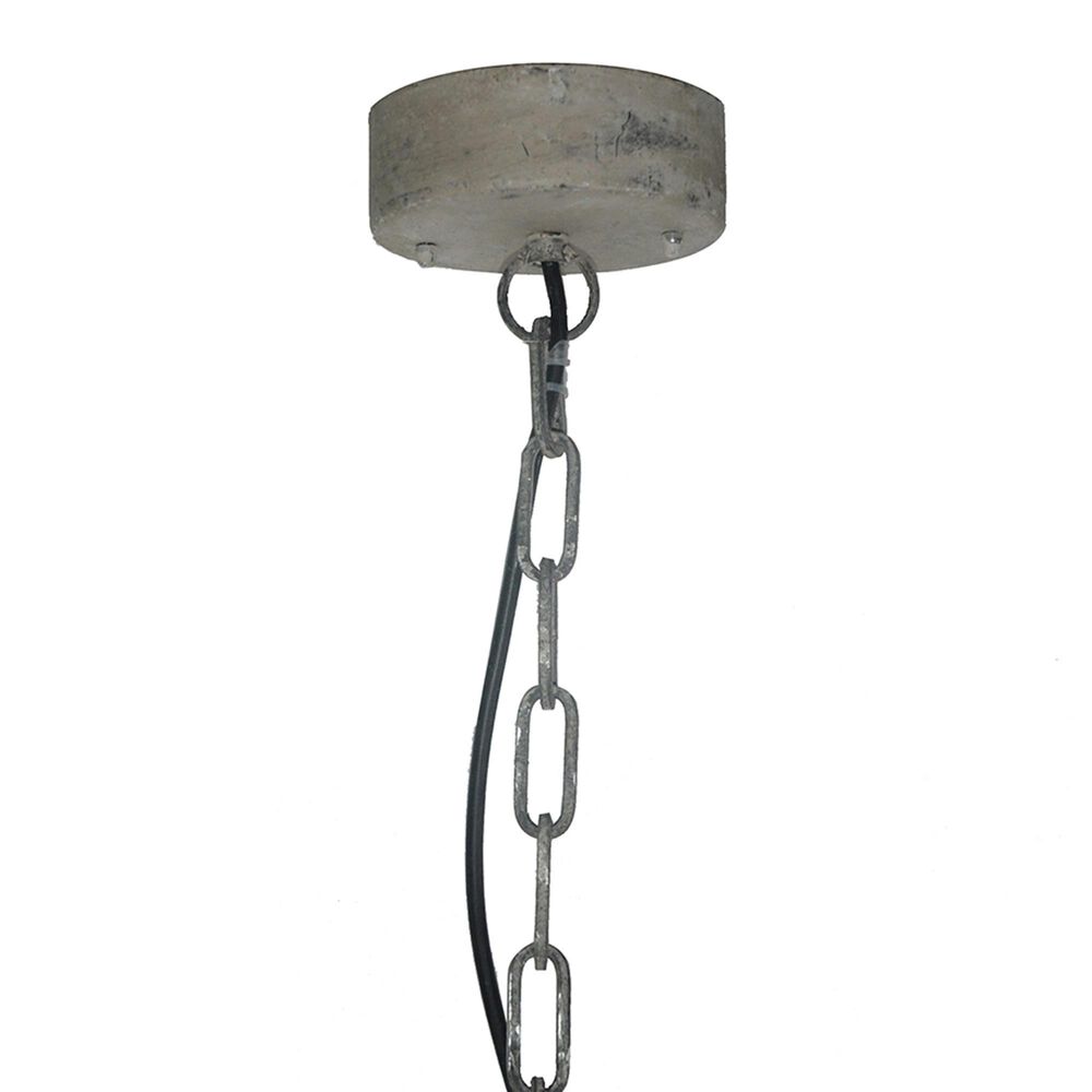 Creative Coop Laurel 3-Tier Wood Bead Chandelier with Antique White Shade, , large