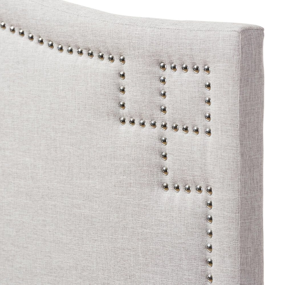 Baxton Studio Aubrey Full Upholstered Headboard in Greyish Beige, , large