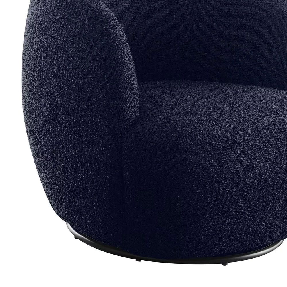 Abbyson Blair Boucle Swivel Chair in Blue, , large