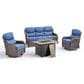 Sunwell Garden 4-Piece Firepit Set in Navy, , large