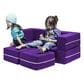 Jaxx Zipline Modular Kids Loveseat & Ottomans in Grape, , large