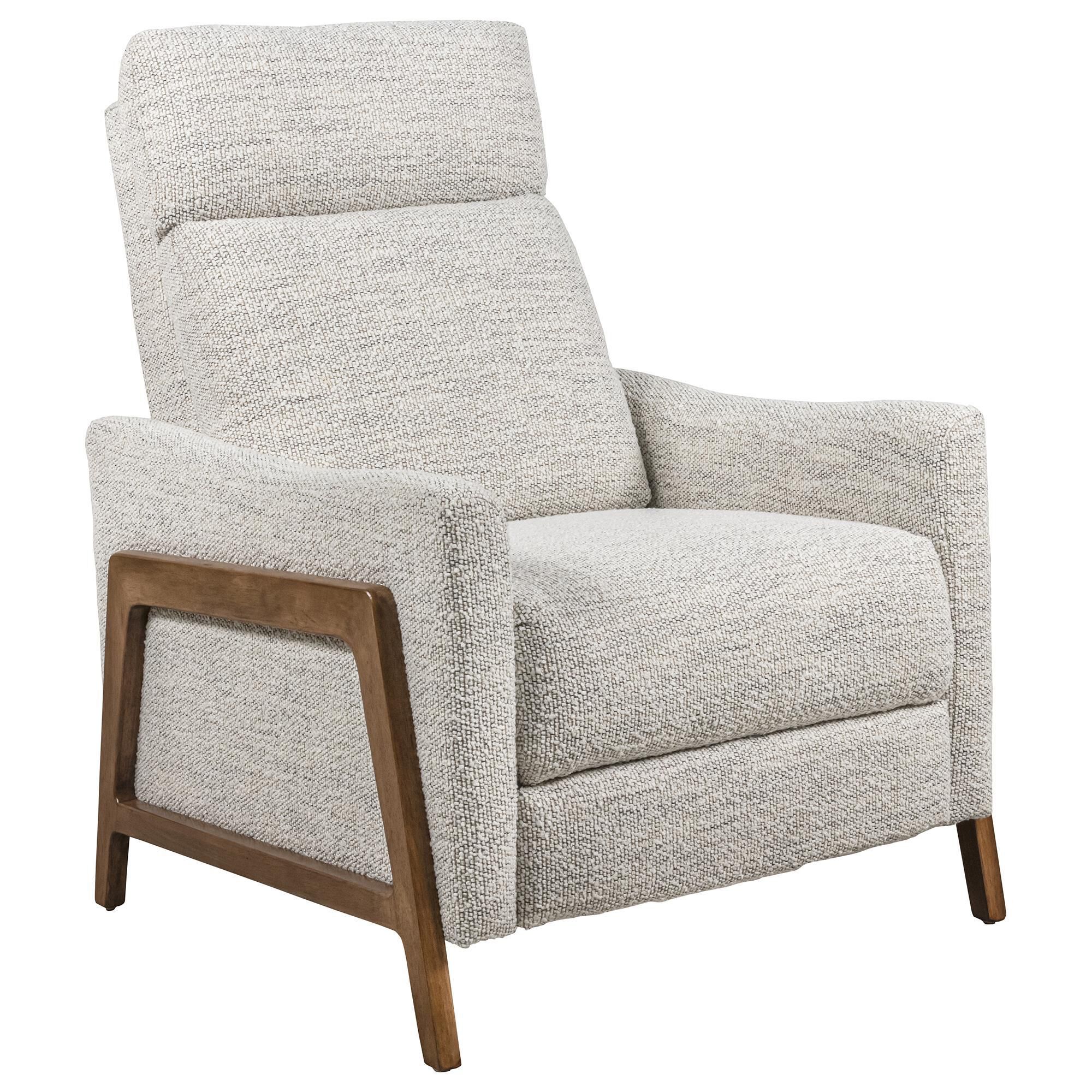 Aurora Furnishings Push Back High Leg Recliner in Merino Cotton NFM