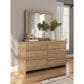 Ashley Gramburg Dresser and Mirror in Warm Natural Brown, , large