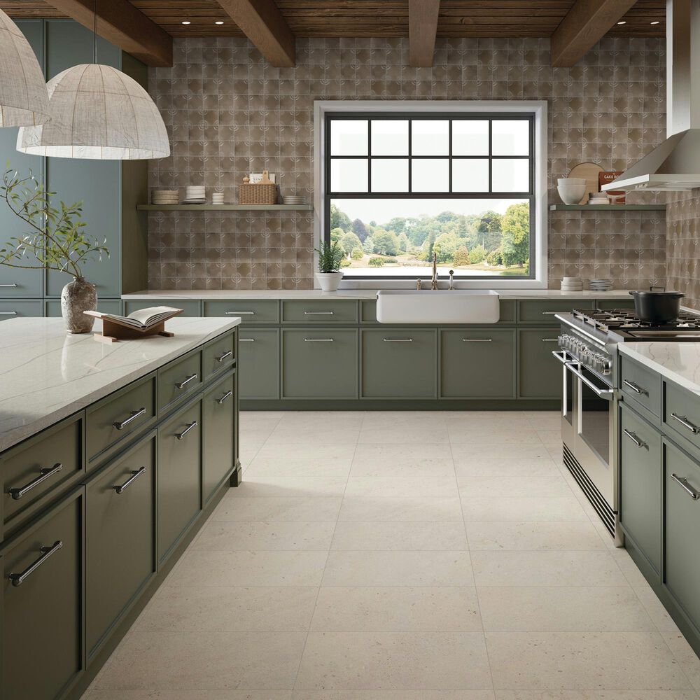 Dal-Tile Relicca Antique 4" x 4" Square Circle Ceramic Tile, , large