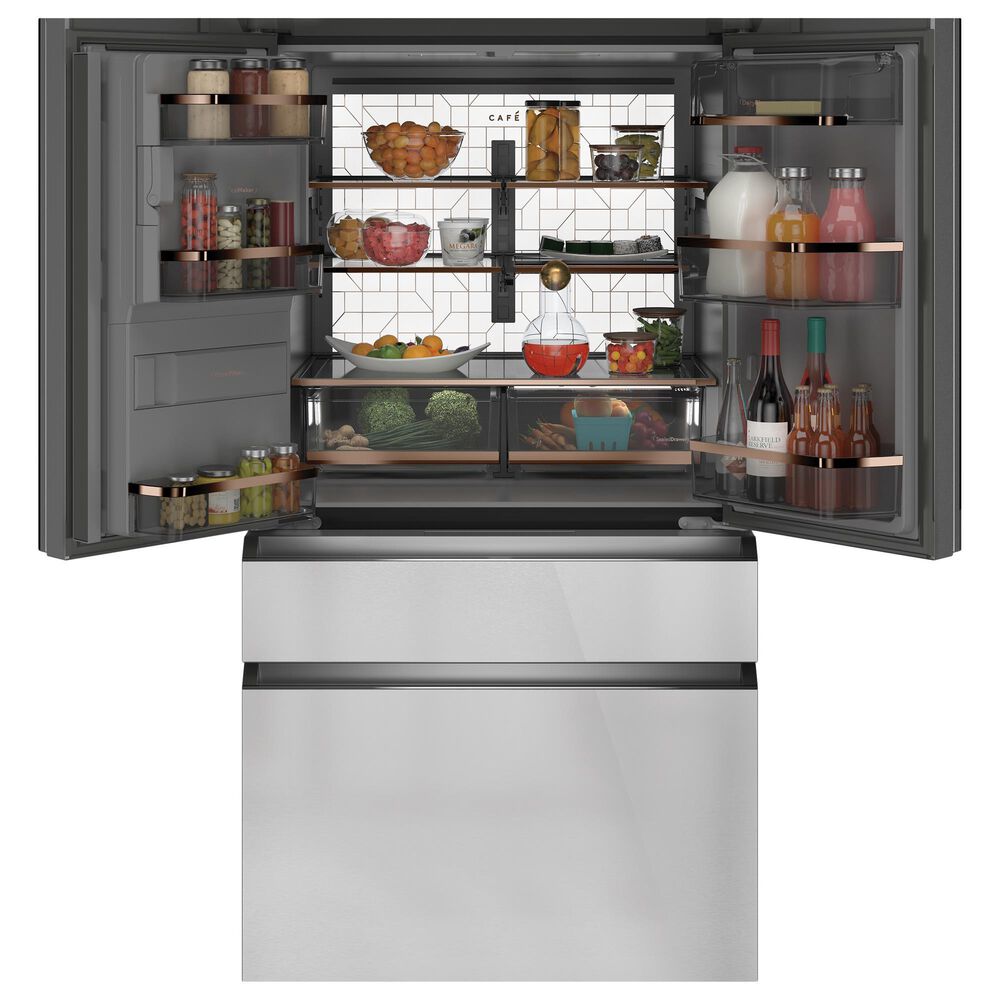 Cafe 22.3 Cu. Ft. 4-Door French Door Refrigerator in Platinum Glass, , large