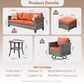HOMLUX 6-Piece Patio Conversation Set in Orange, , large
