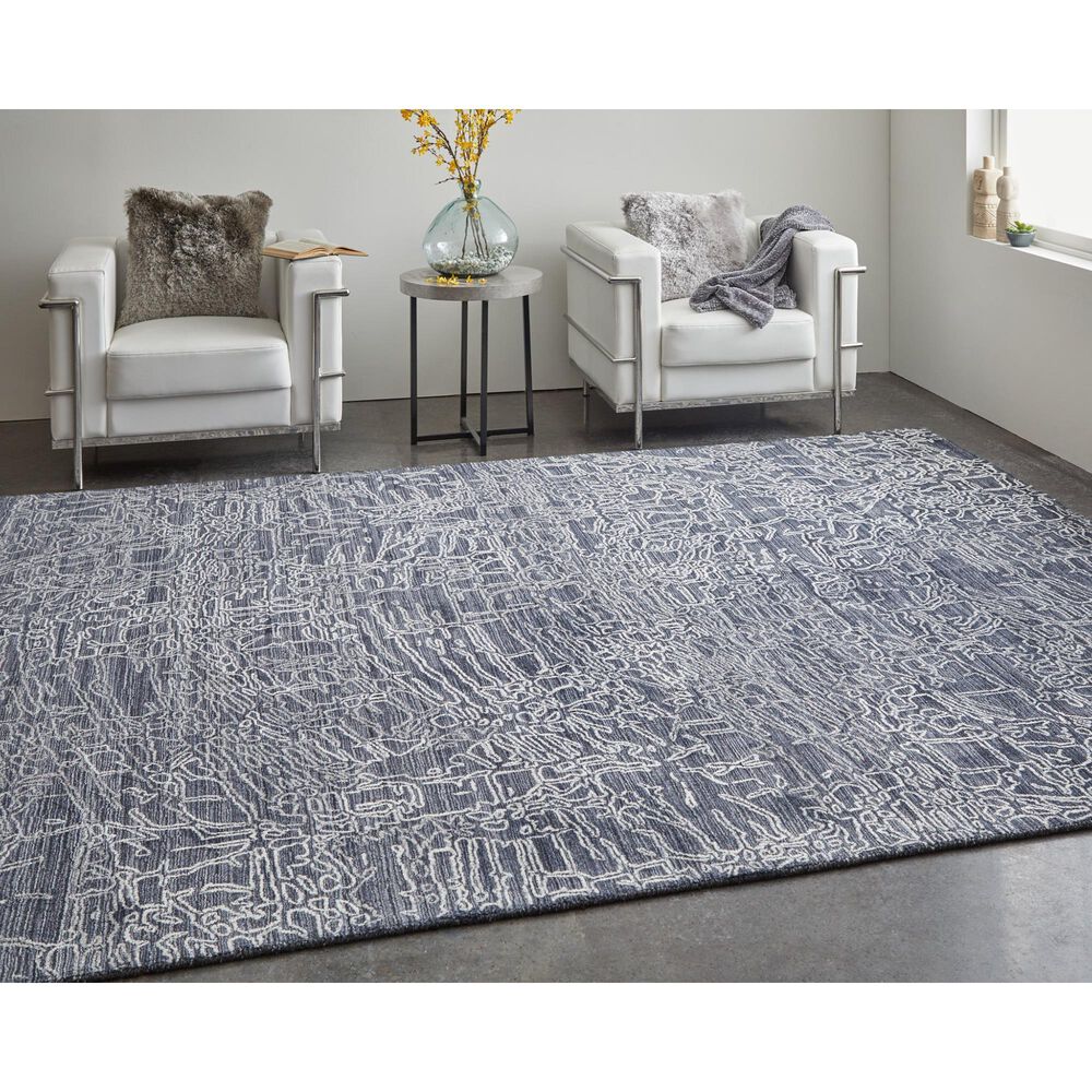Feizy Whitton 9&#39; x 12&#39; Navy and Ivory Area Rug, , large