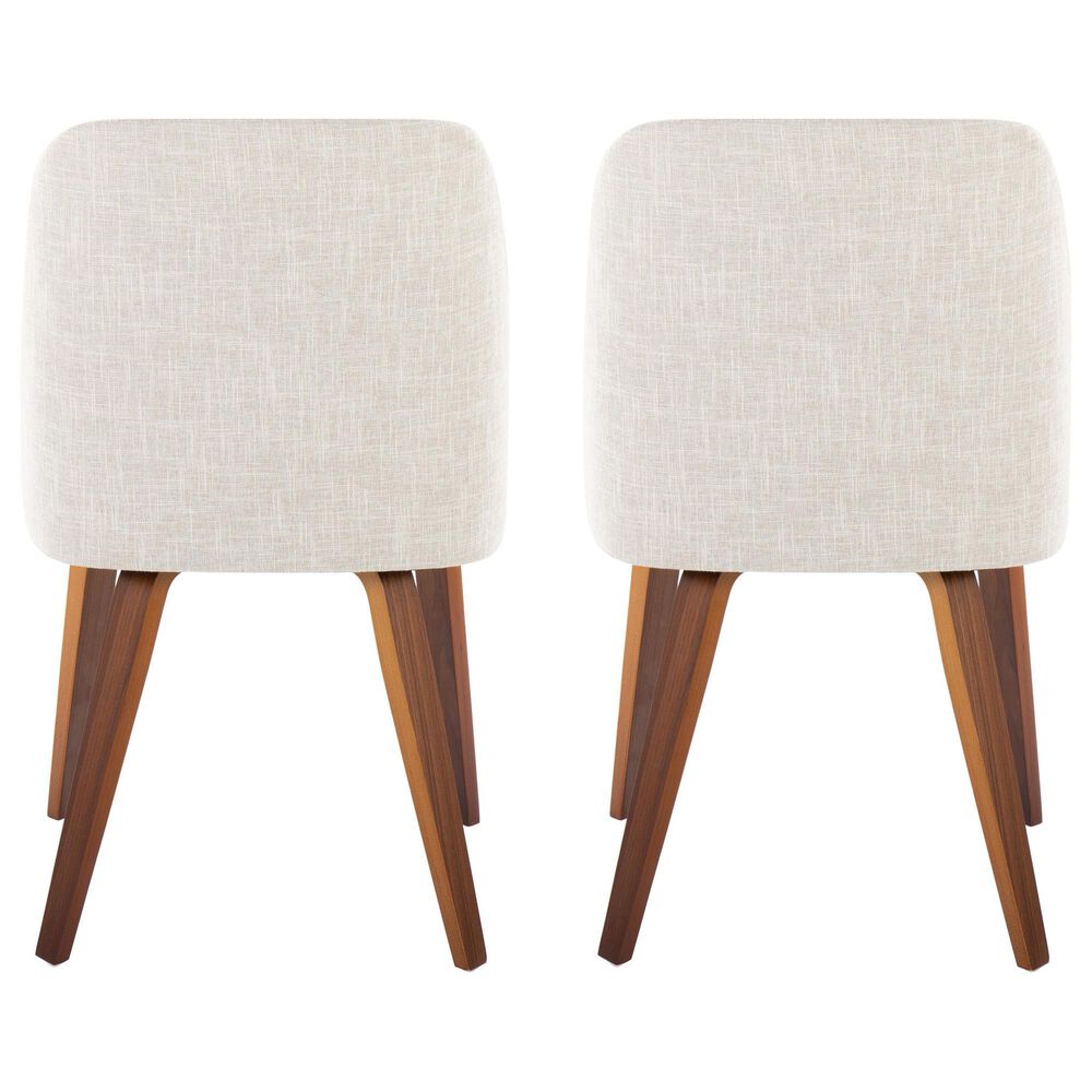 Lumisource Toriano Side Chair with Beige Cushion in Walnut (Set of 2), , large