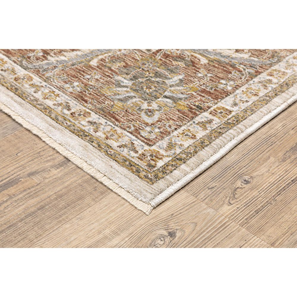 Oriental Weavers Maharaja Dakota 5091Q 6&#39;7&quot; x 9&#39;6&quot; Rust and Ivory Area Rug, , large