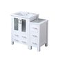 Lexora Home Volez 36" Single Bathroom Vanity in White with White Ceramic Top and Rectangular Sink, , large