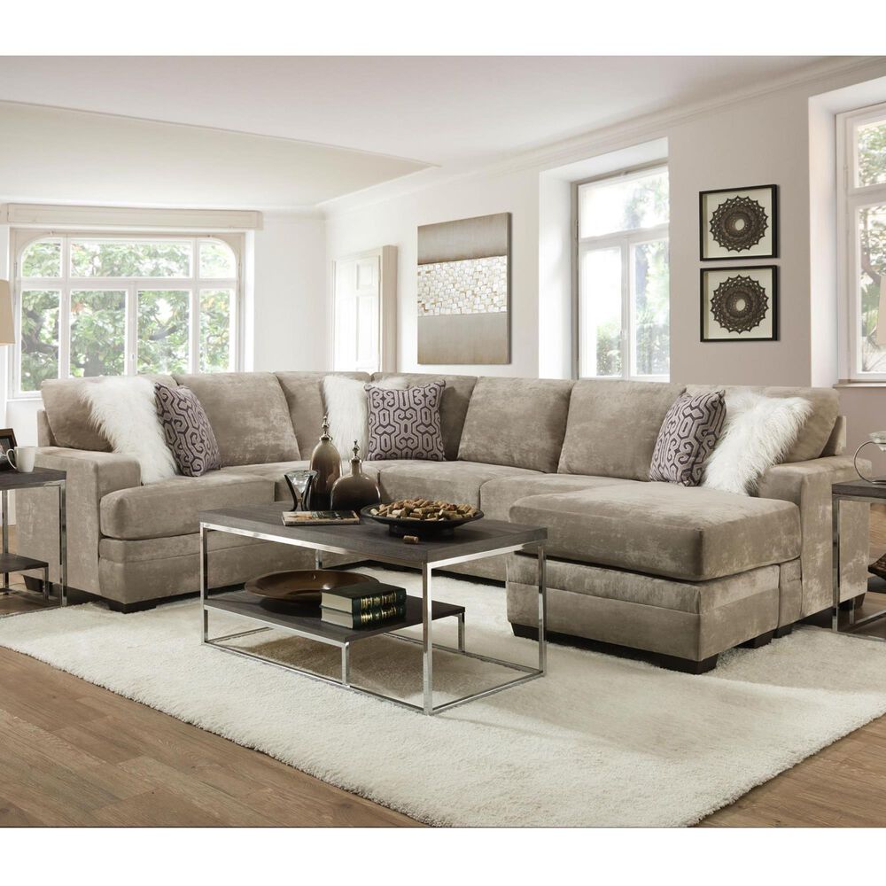 Delta Hollywood Glam XL 3-Piece Sectional in Hearth Cement, , large