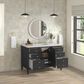 James Martin Vanities Myrrin 48" Vanity in Carbon Oak with 3 cm Arctic Fall Solid Surface Top, , large