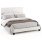 HOMLUX Pessac Twin PU Leather Upholstered Panel Bed Frame in White, , large