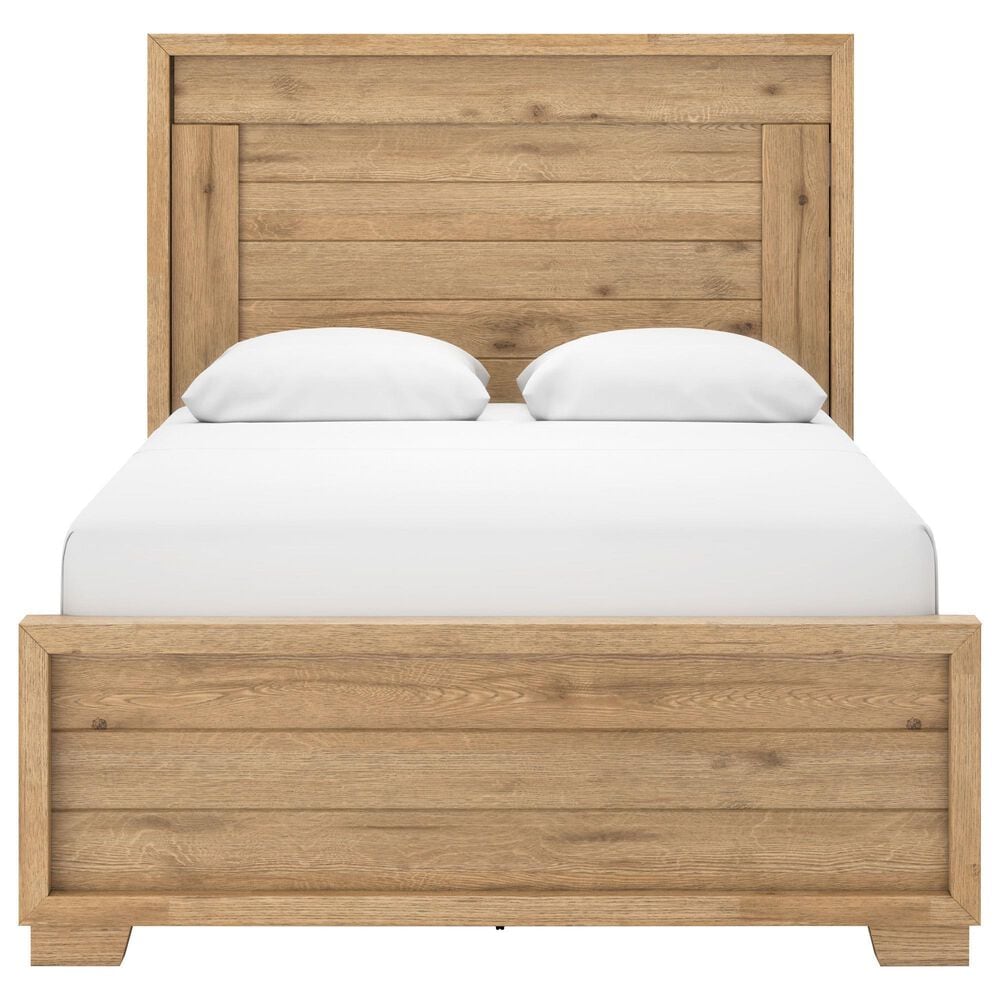 Ashley Galliden Queen Panel Bed in Light Brown, , large