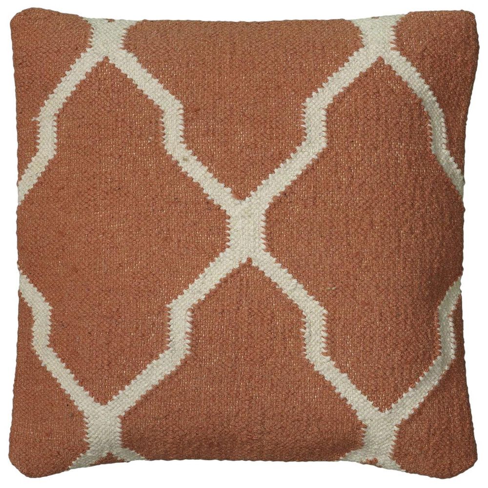 Rizzy Home 18" x 18" Down Pillow in Orange and Beige, , large