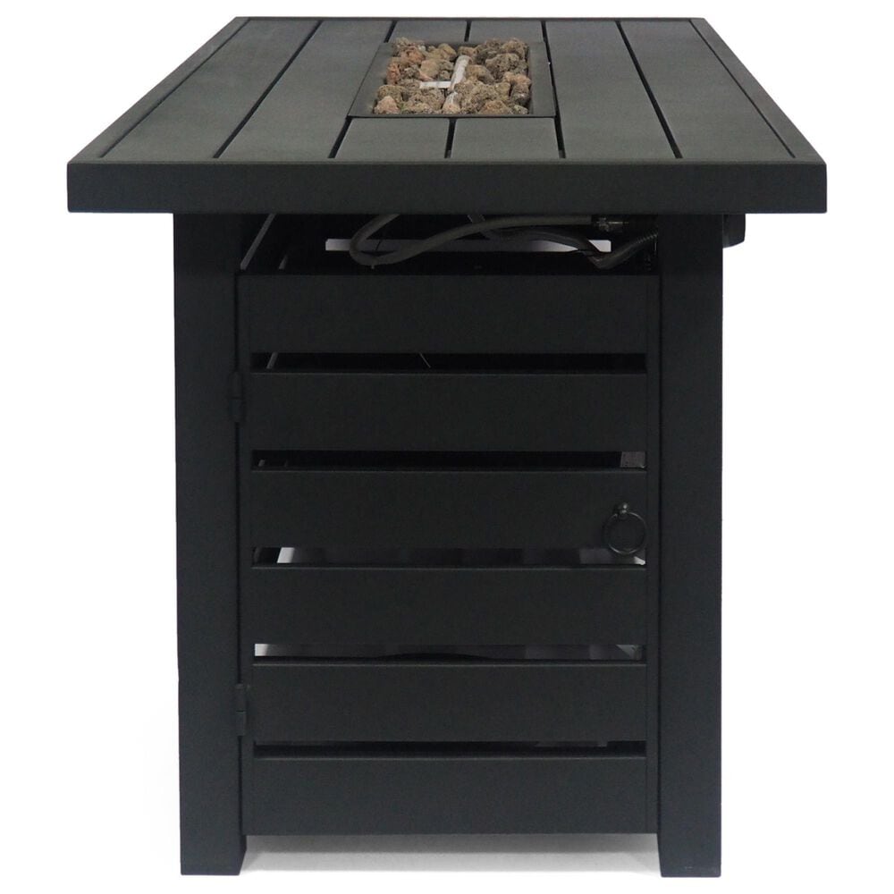 Hearth and Haven Rectangular Iron Fire Pit with Tank Cover Inside in Black, , large