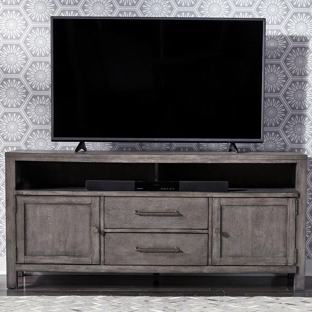 Belle Furnishings Modern Farmhouse 66" Entertainment Console in Dusty Charcoal, , large