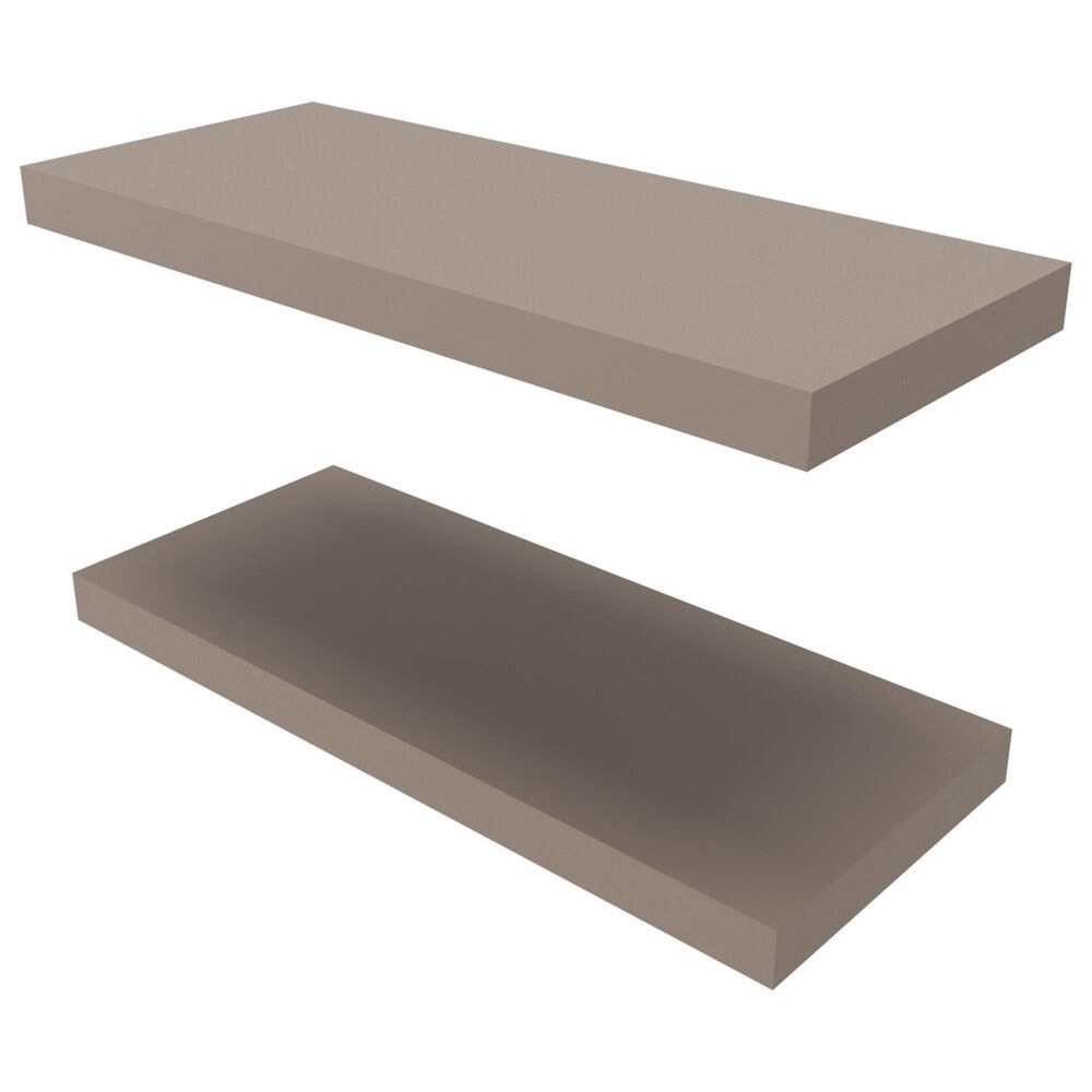 Hearth and Haven Dallas 32" Floating Wall Shelf in Taupe (Set of 2), , large