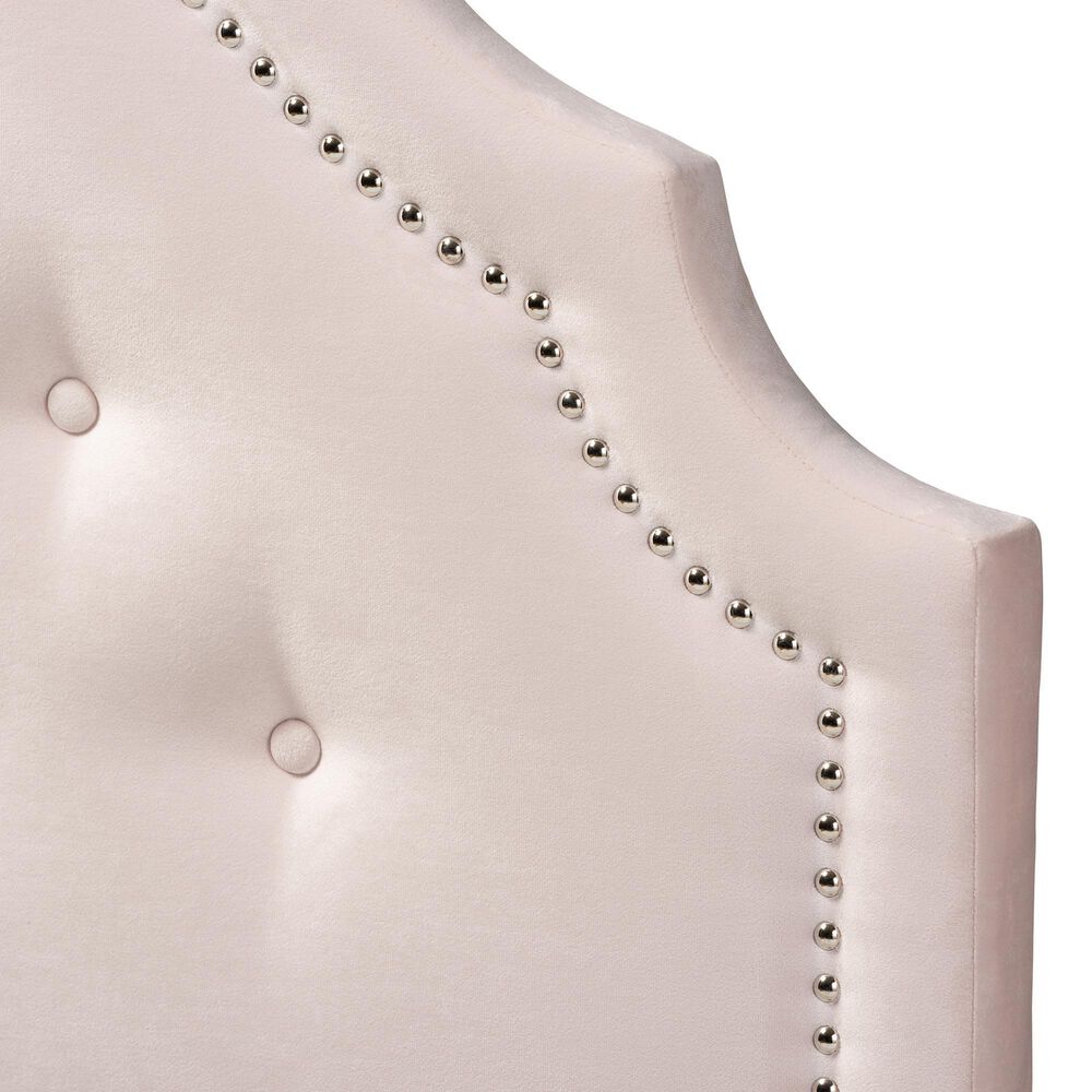 Baxton Studio Cora Twin Upholstered Panel Headboard in Light Pink, , large