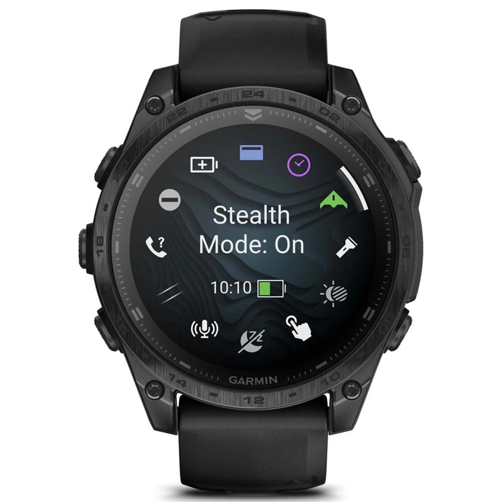 Garmin Tactix 8 AMOLED Smartwatch 47 mm Black Case with Black and Pebble Gray Band, , large
