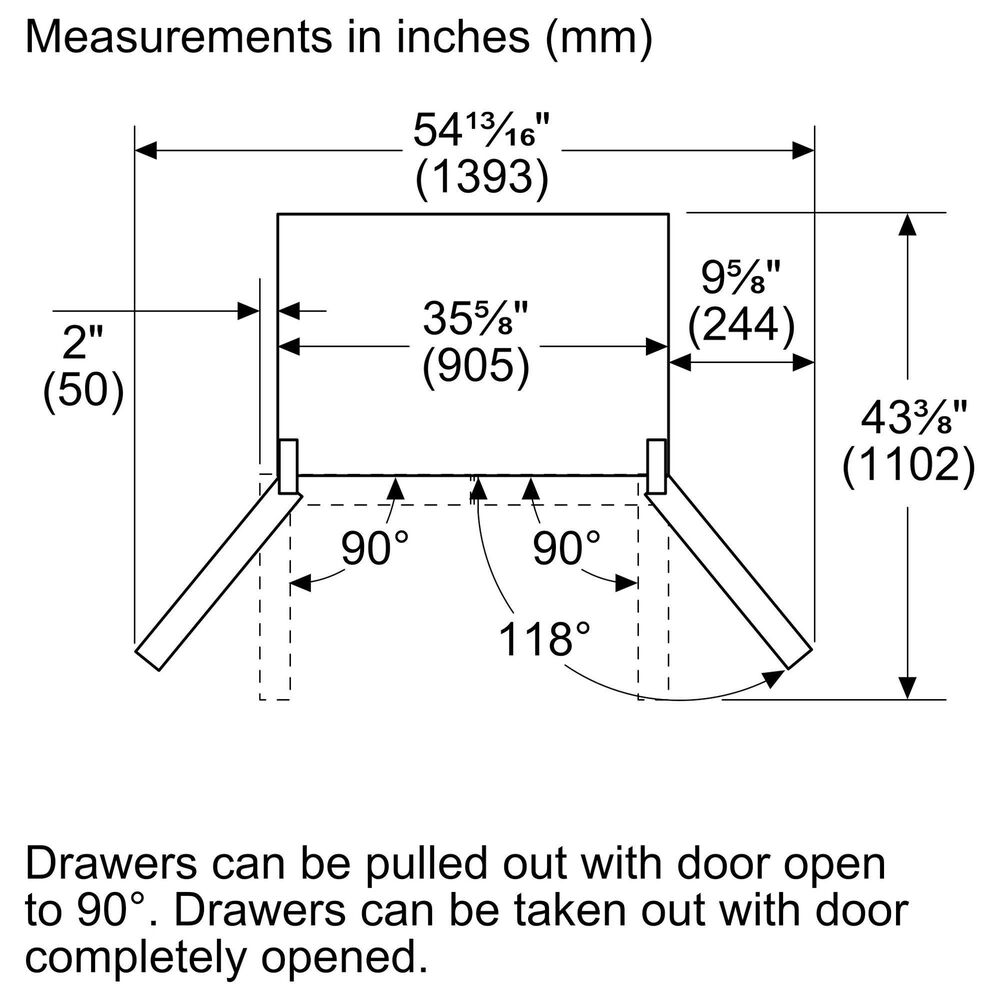 Bosch 800 Series 36" Counter Depth French Door Bottom Mount