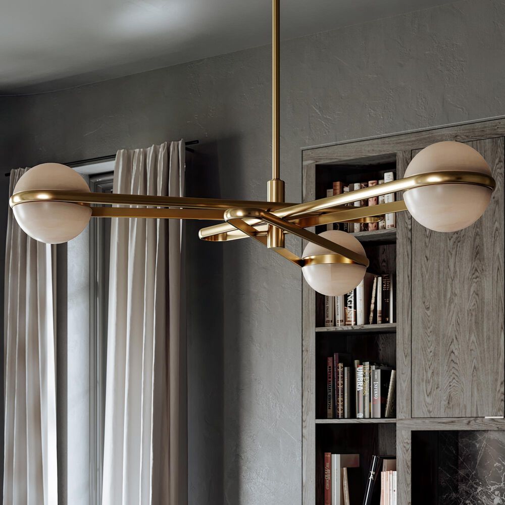 Troy Lighting Kyomi 6-Light Chandelier in Vintage Brass, , large