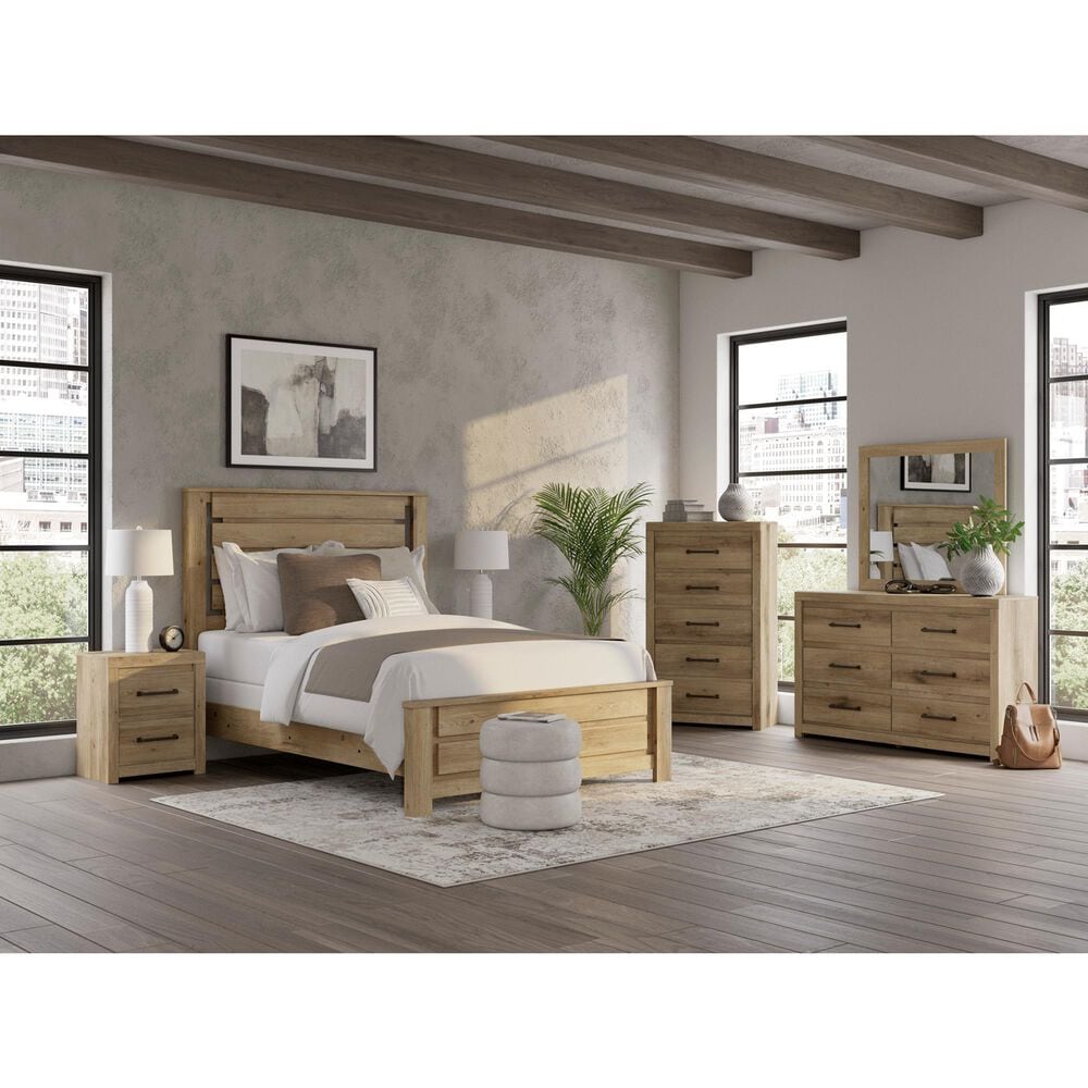 Ashley Brozmont Queen Panel Bed in Natural Brown, , large