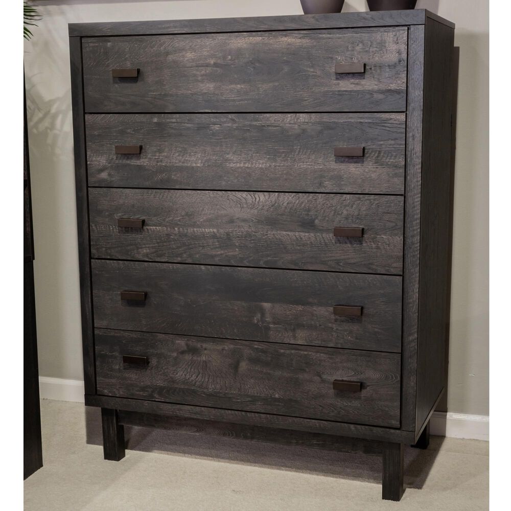Signature Design by Ashley Toretto 5-Drawer Wide Chest in Charcoal, , large