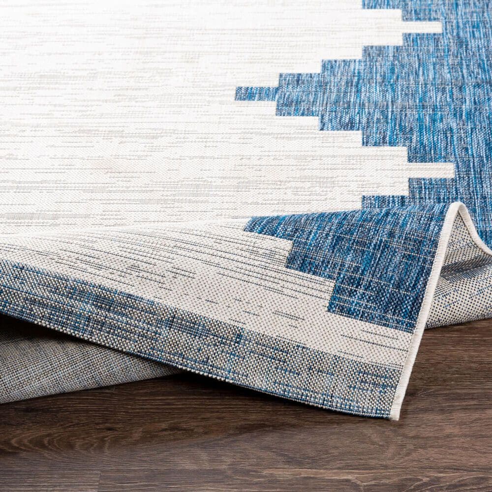 Surya Eagean EAG-2355 Dark Blue, Off-White, Navy and Pale Blue 8&#39;10&quot; x 12&#39; Indoor/Outdoor Area Rug, , large